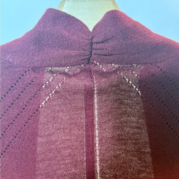 Maurices Size 1 Maroon Open Front Cardigan | Lightweight Knit Sweater - Picture 3 of 6